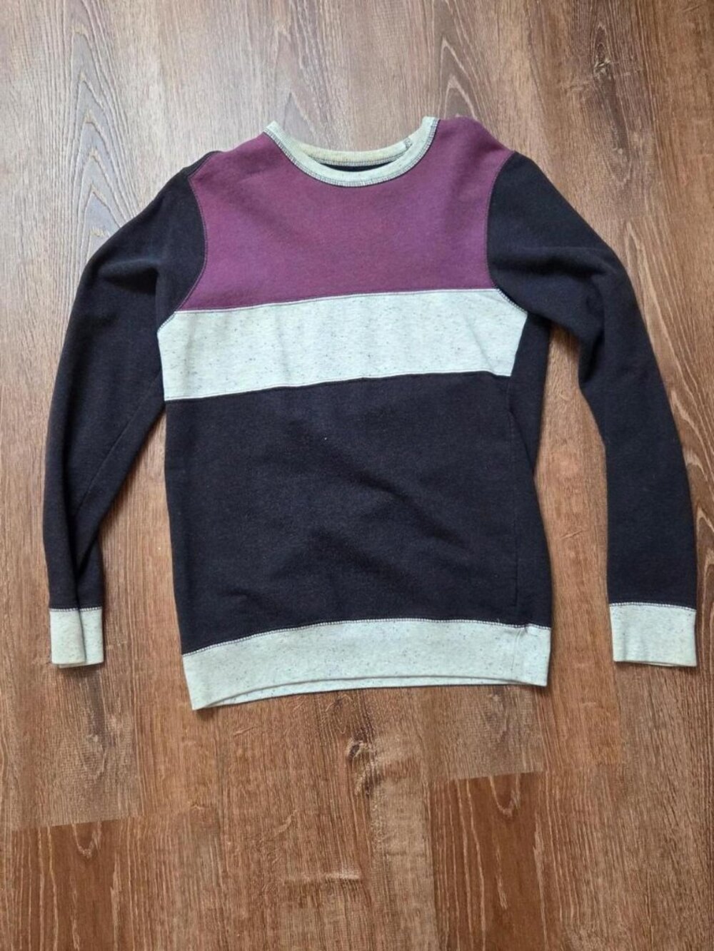Purple Color Block Sweatshirt